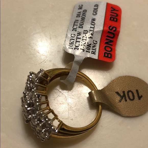 10 K Gold Ring 2 CTTV Diamand Ring New 6.5 - Picture 7 of 8